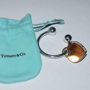 Authentic 2001 Tiffany & Company Sterling Silver Heart Key Fob